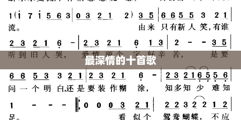 最深情的十首歌