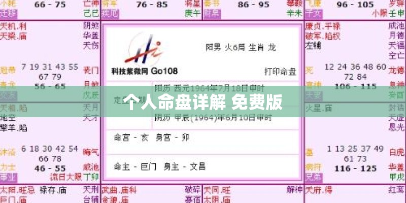 个人命盘详解 免费版 个人命盘详解 免费版
