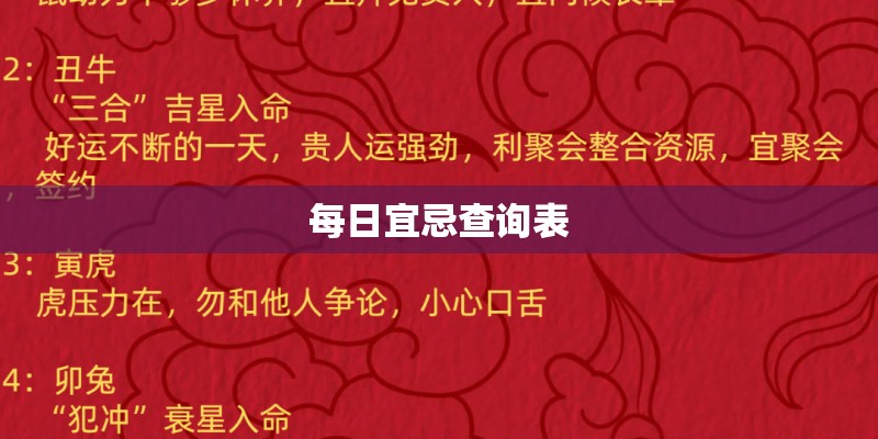 每日宜忌查询表