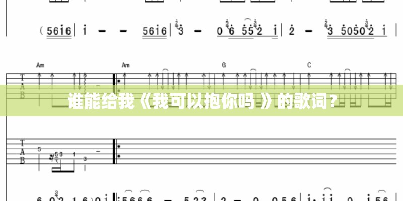 谁能给我《我可以抱你吗 》的歌词？
