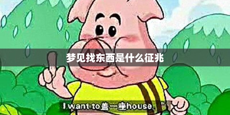 梦见找东西是什么征兆