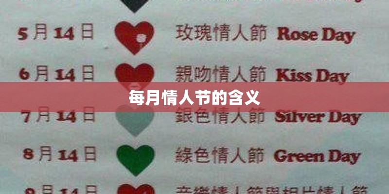 每月情人节的含义