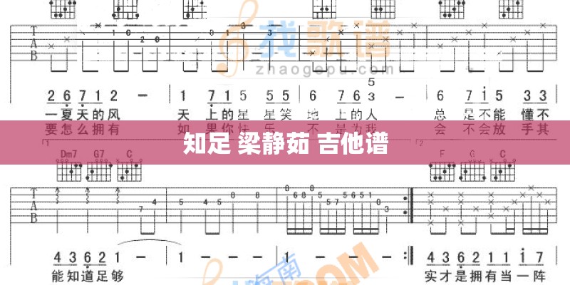 知足 梁静茹 吉他谱