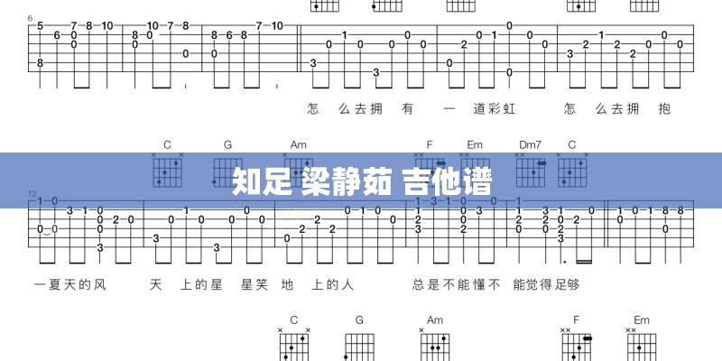 知足 梁静茹 吉他谱