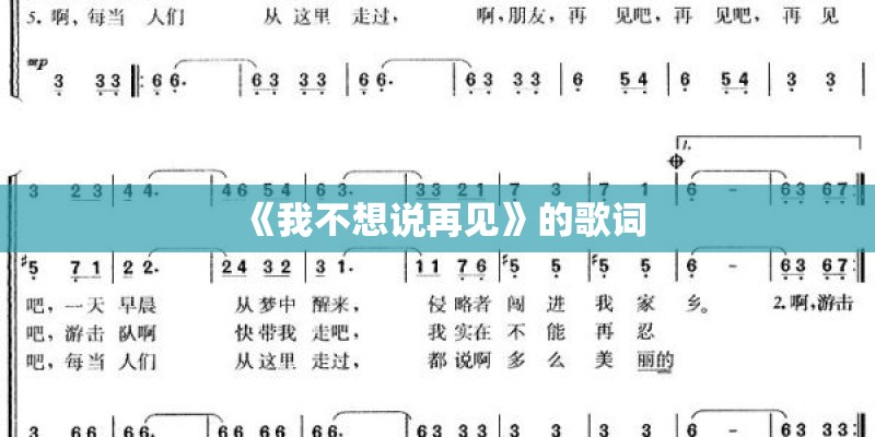 《我不想说再见》的歌词