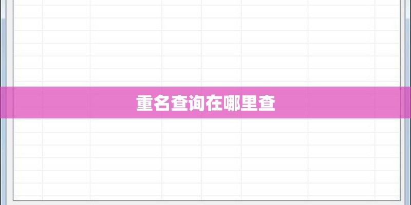 重名查询在哪里查