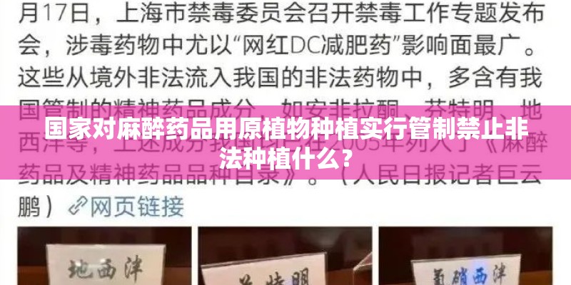 国家对麻醉药品用原植物种植实行管制禁止非法种植什么？