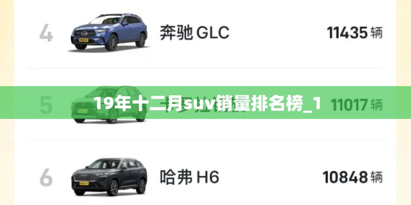 19年十二月suv销量排名榜_1