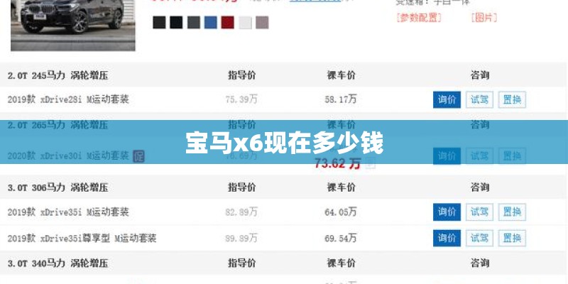 宝马x6现在多少钱 宝马x6现在多少钱